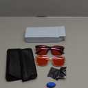 livho Blocking Gaming Glasses Blue Green Light for Computer Sleeping, Dual Coatings Red Lenses, for Women & Men (*B1 Light Black+clear)