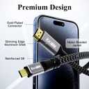 USB C to HDMI Cable 25 FT, 4K Type-C to HDMI Braided Cord, [Thunderbolt 3/4 Compatible], for iPhone 15 Series, MacBook Pro/Air, iPad Pro, Galaxy S23, Note 20, Surface, Dell, HP, with 2 HDMI Adapters