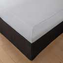 Queen Bed Skirt, Wrap Around Bed Skirt with Pleated Corner, 18 Inch Drop Pleated Waffle Weave Bedskirts, Anti-Slip, Microfiber, Black, 18'' Queen