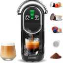 Magician1 Mini Espresso Machine for Nespresso Original, Dolce Gusto, Lavazza Blue, ESE Pods, 19Bar Coffee Machine for Ground Coffee, Coffee Maker with adjustable Temp & Cup Size, 21oz Reservoir