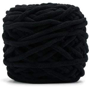 INNDUN Blanket Yarn 100g/3.5oz - Black Chenille Yarn 6 Super Bulky - 72 Yards - Knitting, Crocheting & Crafts Chunky Yarn