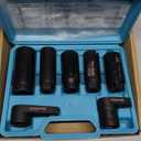 DURATECH 7PCS O2 Oxygen Sensor & Oil Pressure Socket Set, 1/2" 3/8" Drive x 22mm (7/8") 27mm 29mm Oxygen Socket Wrench, O2 Sensor Remover Removal Tool