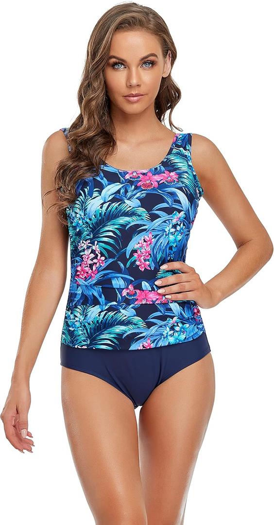 BIMEI Women's One Piece Mastectomy Swimsuit Pocketed Swimwear for Silicone Fake Breast Form 125 (X-Large, Red)