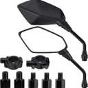 CICMOD Motorcycle Mirrors Rear View Side Mirror for Scooter, ATV, Dirt Bike, Cruiser, Snowmobile, with M8 M10 Threaded Bolts, 7/8" Handlebar Mirror Mount