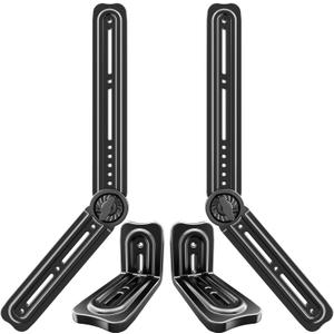Soundbar Mount Bracket, Sound Bar Mounts Under TV or Above TV Fits Most Sound Bars Up to 20 Lbs, Soundbar TV Mount with 180 Adjustable Extension Plates and L-Shaped Hooks