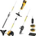 Cordless String Trimmer and Edger, 12 Inch 20V Weed Wacker Battery Operated Lawn Edger with 8 Pcs Replace Spool Trimmer Lines - 2 Batteries & Charger Included (40V String Trimmer Combo Kit)