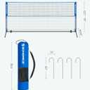 SONGMICS 13 ft Badminton Net, Height Adjustable Volleyball Net, Pickleball Net with Poles, Foldable Nylon Net for Tennis Indoor Outdoor Court, Blue Black