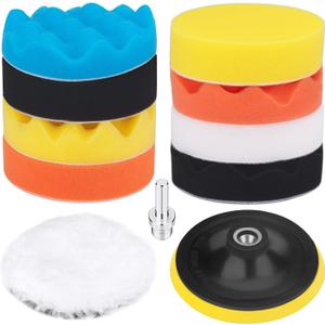 5 Inch Buffing and Polishing Pad Kit 11 PCS with Drill Adapter