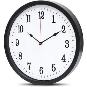 Metal Wall Clock, 10 Inch Indoor Outdoor Non Ticking Silent Modern Wall Clock, Easy-to-Read Large Numbers, Retro Wall Clocks for Living Room, Kitchen, Patio, Office, Bedroom Decor