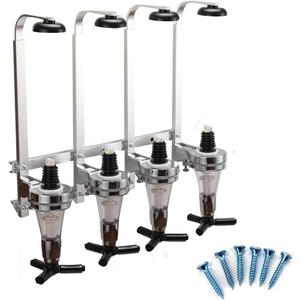 Wall Mounted Liquor Dispenser 4-Bottle for Bar/Home Party Use Fit Wine Cocktail Alcohol Drink Beverage Juice, Aluminum Alloy&ABS