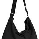 BASICPOWER Canvas Messenger Bag, Hobo Crossbody Shoulder Tote Bags Lightweight for Women and Men