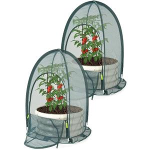 Pop up Gardening Net Cover,29.5x29.5x39.4 inches Pack of 2,Pest Guard Cover for Vegetables Fruits Durable Plant Gardening Net, Pop-Up Chicken Pen for Small Animals Outdoor Run and Pet Enclosure