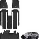 3W Floor Mats&Cargo Liner Fit Toyota Sienna 2021-2024 2025 (for 7 Seat LE/XLE/XSE/Limited & Not Fit 2025 Platinum) TPE Custom Fit Floor Liner for Sienna 1st, 2nd and 3rd Row and Trunk(w/o Spare tire)