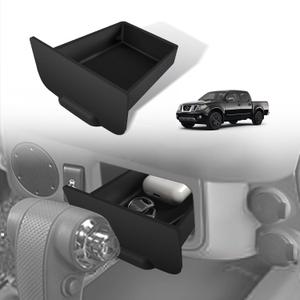 Muslogy Storage Drawer Tray Compatible with 2005-2021 Nissan Frontier Accessories Center Console Organizer Anti-Slip Cubby Silicone Insert Extra Storage Box (Fits Trims with Console Hole Only)