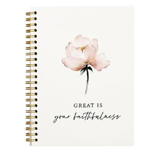 Tizzer Christian Bible Notebook for Women, Floral Christian Prayer Spiral Journal, Scripture Bible Journaling Notebooks for Note Taking Work, Christian Gifts for Women, Scripture Great is Your Faithfulness Hardcover Spiral Notebook 5.5x8.3