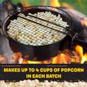 Campfire Popcorn Popper - Old Fashioned Popcorn Maker with Extended Handle - Camping Gear by Great Northern Popcorn (Black)