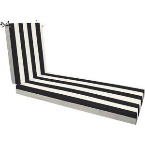 Honeycomb Outdoor Chaise, 22.5" W x 70" L, Cabana Stripe Black & Ivory Patio Cushion