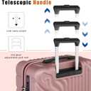 Luggage Sets 5 Piece Suitcase with ABS Hard Shell Lightweight TSA Lock and Double Rotatable Detachable Wheels(Navy,20"/24"/28"/DB/TB) (RoseGold)