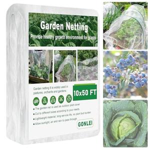 GonLei Garden Netting 10 X 50 FT Ultra Fine Netting for Garden Protection,Garden Netting for Raised Beds,Mosquito Net for Blueberry Shrubs Vegetables Fruits Flowers Crops Pest Barrier