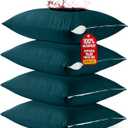 Utopia Bedding 4 Pack Waterproof Pillow Protectors with Zipper King Size (Teal), Bed Bug and Dust Mite Proof Pillow case Covers, Moisture Wicking Pillow Encasements 20 x 38 Inches