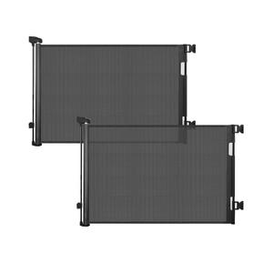 dearlomum 2 Pack Retractable Baby Gate,Mesh Baby Gate or Mesh Dog Gate,33" Tall,Extends up to 55" Wide,Child Safety Gate for Doorways, Stairs, Hallways, Indoor/OutdoorBlack,33"x55" (33x55 Inch (2 Pack))