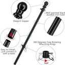 American Flag with Pole Kit - Includes 6ft Tangle Free Metal Flag Pole,4x6 Embroidered US Flag,Mount Holder Bracket,for Outside House,Front Porch,Outdoor,Black