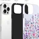Magnetic for iPhone 14 Pro Max Case [Compatible with Magsafe] Colorful Floral Flower Pattern Design, Full Body 2 in 1 Shockproof Scratch Resistant Protective Cover for Women Girl (White)