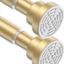 Tension Curtain Rod 28 To 50 Inch Gold Tension Rods Adjustable Spring Loaded Curtain Rods 7/8" Curtain Rods No Drilling Tension Rods For Windows Bedroom Closet Doorway Door 2pcs