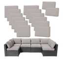14Pieces Patio Cushion Covers Replacement Outdoor Couch Cushions Covers Splashproof Sofa Slipcovers Set with Zippers,Patio Furniture Protector-Cover Only(Light Gray,25.6×25.6×3.94inches)