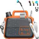 2 Gallon Electric Garden Sprayer, Battery Powered Weed Sprayer with Telescopic Wand, 3 Adjustable Nozzles, Garden Sprayer with Collapsible Tank, Shoulder Strap for Lawn Care, Plant Watering & Cleaning