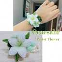 Hand Woven Flower, Hand-Knitted Wrist Flower, Crochet Flower Wristbands, Pipe Cleaners Craft,Hand Made Wristband Accessories, Artificial Flower Wrist Corsages for Brides Wedding, Prom