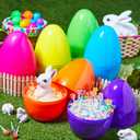 JOYIN 12PCS 10" Jumbo Easter Eggs, Bright Plastic Giant Eggs Empty Fillable for Easter Eggs Hunt, Filling Treats Party Favor Classroom Prize Supplies Decoration