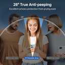 SYNCWIRE Privacy Screen Protector for iPhone 15 6.1''[2-Pack], Unbreakable True 28 Anti Spy Tempered Glass Saver Black [Easy Installation Frame] [9H Hardness] [Bubble Free] [Sensitive Touch]