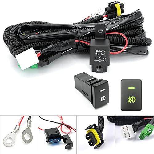 H11 H8 880 881 Fog Light Wiring Harness Socket Wire Connector for 2005-2022 Toyota Tundra Tacoma 4Runner RAV'4 Prius for Scio'n for Lexus with 40A Relay & ON/Off Switch Kits LED Fog Driving Light