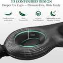 100% Mulberry Silk Sleep Mask for Unisex, 22 Momme 3D Silk Contoured Eye Mask, Breathable Light Blocking Blindfold with Adjustable Strap, Blackout Eye Cover for Travel, Black