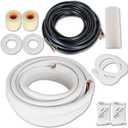 50 FT Air Conditioning Copper Hose Extension, 1/4 and 3/8 Inch Thickened Insulation Cotton with Nuts and Other Accessories Fit for Mini Split Air Conditioner