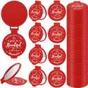 36 Pcs 2.76 Inch Inspirational Compact Mirror Bulk Women Small Gifts Graduation Party Favors Purse Mirror Pocket Mini Stuffer Items for Adult Coworker Cheerleader Employee (Red)
