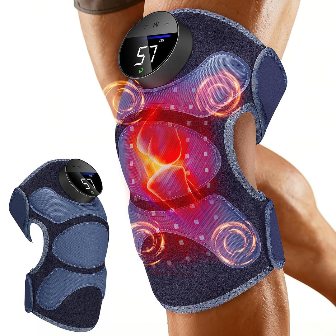 RELEXNOW Upgraded 2.0 Red Light Therapy Knee Brace - Knee Massager with 4 Vibration Areas, Cordless Controller, Near Infrared Red Light Therapy Heated Device for Knee Elbow Shoulder