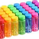 novelinks 40 Pack 2oz Bubble Bottle Bulk for Kids - 2oz Blow Bubbles Solution Novelty Summer Toy - Activity Party Favor Assorted Colors Set (40 Pack 2OZ Bottle)