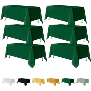 Fitable 6 Pack Hunter Green Rectangle Table Clothes - 70 x 108 Inch - Wrinkle and Stain Resistant Fabric Tablecloths, Washable Polyester Table Covers for Wedding Christmas Party Banquet Formal Events