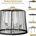 Mosquito Netting for Patio Umbrella 7.5-10 FT, Patio Umbrella Canopy Netting with Zipper Door and Water Tube