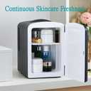 Iceblue Mini Fridge, Retro 4 Liter /6 Cans Mini Skincare Fridge, AC Plug & 12V Car Charger Mini Makeup Fridge, Compact & Portable 4A Cooling Tiny Fridge for Bedroom, Car, Office, Dorm, Gift (Black)