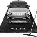 VIVOHOME Containment Mat (7'9" x 18') with Stay Put Corner, PVC Garage Floor Mats, Heavy Duty Garage Parking Mat with a Squeegee,Black