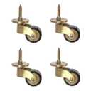 Solid Brass Caster Wheel,25mm Antique Style Casters,Moving Caster Wheels,360 Swivel Caster,Vintage Rubber Castors for Furniture, with Screws, Load 330 lbs of 4 Packs