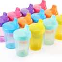 Mifoci 12 Pack 6.7 Oz. Sippy Cups without Stopper for Toddlers 1-3, Non-Spill Training Cups with Lids for Infant Small Baby Reusable Sippy Drinking, Dishwasher Safe, 6 Assorted Color