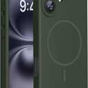 Miracase Compatible with iPhone 16 Case, [Soft Anti-Scratch Microfiber Lining], Compatible with MagSafe, Liquid Silicone Case Shockproof Drop Protection Phone Case for 16, Dark Green