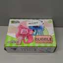 2-Pack Bubble Gun for Toddlers 1-3 Kids 4-8, 15-Holes Automatic Bubble Machine Blower Blaster Maker with 2 Bottles Solution, Easter Party Favors Summer Outdoors Wedding Toys Gifts for Boys Girls (Blue+pink (15holes))