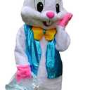Easter Party Rabbit Costume Bunny Costume Plush Halloween Animal Mascot Costume (White), M