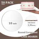 50 Pack Round Cake Boards Circle Cardboard Base Boards Grease Proof Cardboard Disposable for Baking Cake Pizza (10 Inch)