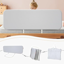 Q-MIULIKE Baby Bed Rail for Toddlers Foldable Portable Easy to Install Travel Toddler Bed Rails 27 Height Adjustable Suitable for Full King Queen Twin Bed Sizes (Grey 59 Inch, 1 Piece)